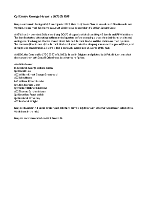 A preview of a PDF biography for Howells, Emrys George